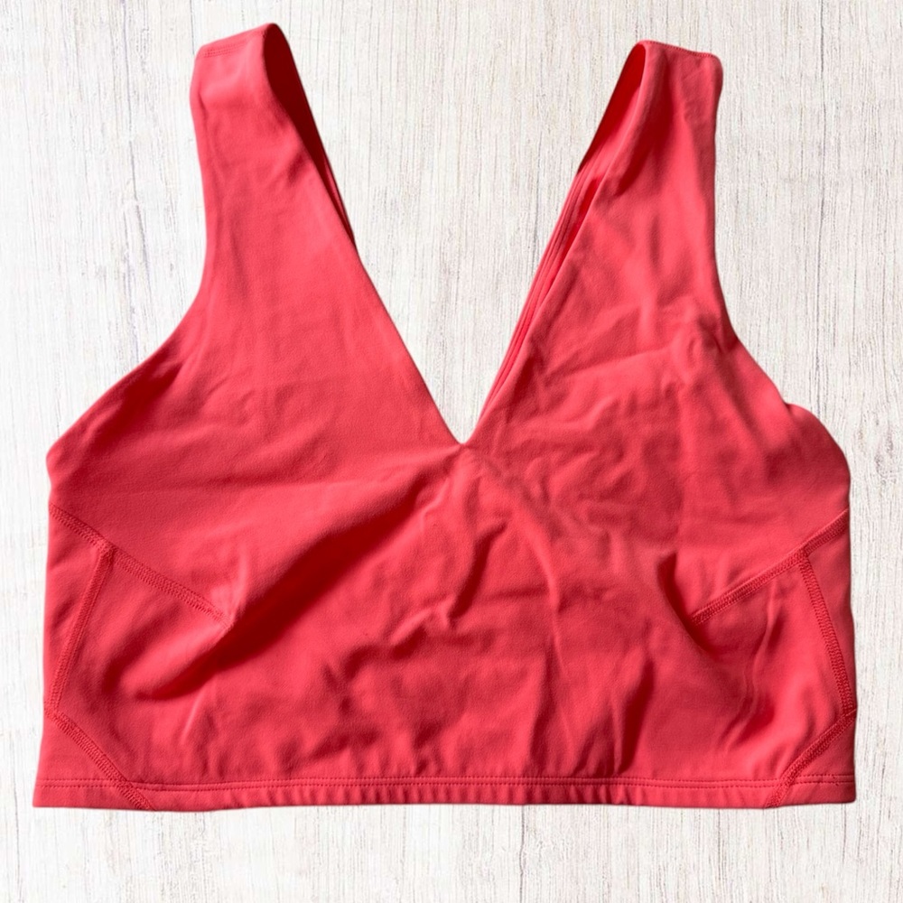 FP Movement NWOT Free People Double Deep V-Neck Sports Bra Cropped Top Sz Large